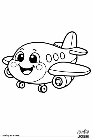 Cartoon plane happy face