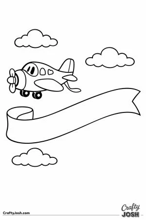 Cartoon plane pulling banner
