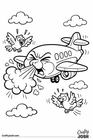 Cartoon plane sneezing