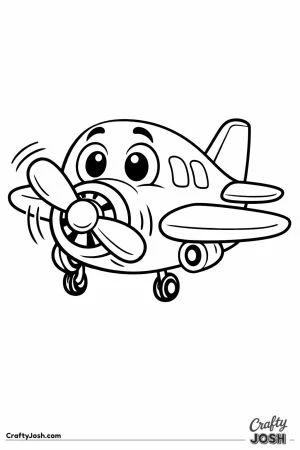 Cartoon plane surprised face