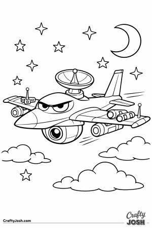 Cartoon spy plane with gadgets