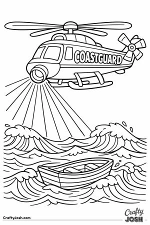 Coastguard helicopter searchlight rough sea
