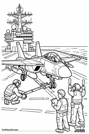 Fighter jet carrier deck prep