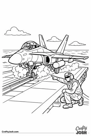 Fighter jet catapult launch ready