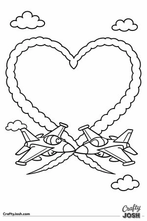 Fighter jet heart trail pair
