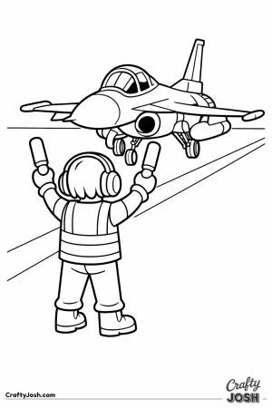 Fighter jet marshaller directing