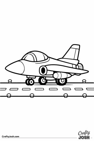 Fighter jet rolling runway