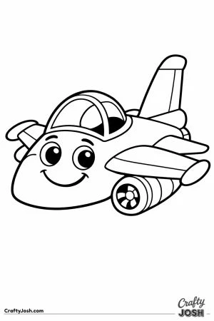 Fighter jet smiley face cartoon