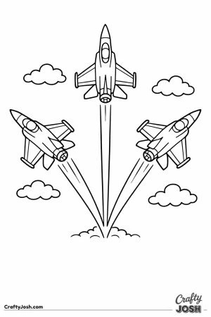 Fighter jet starburst three