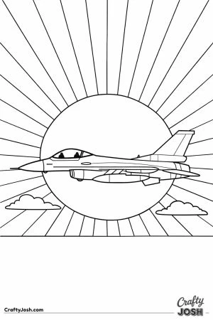 Fighter jet sunset rays detailed