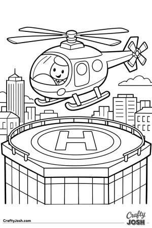 Helicopter landing on skyscraper helipad