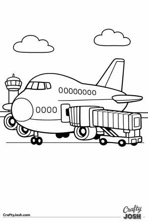 Jumbo jet at jet bridge preschool