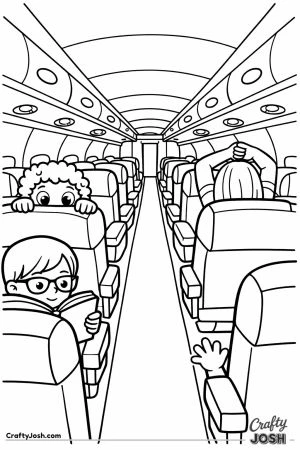 Jumbo jet cabin aisle view