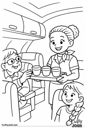 Jumbo jet cabin drinks service