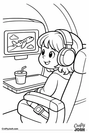 Jumbo jet cabin kid headphones