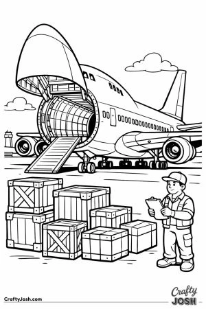 Jumbo jet cargo nose open detailed