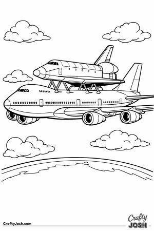 Jumbo jet carrying shuttle detailed