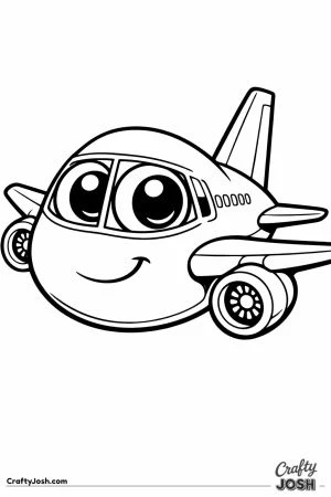 Jumbo jet cartoon eyes cockpit