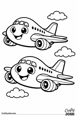 Jumbo jet friends flying cartoon