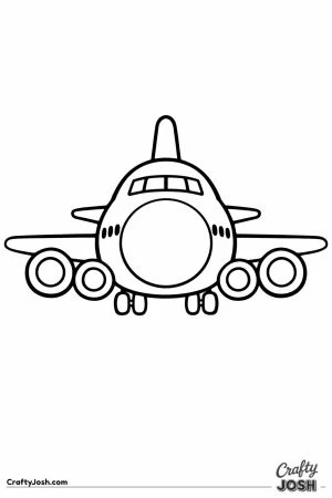Jumbo jet front on toddler