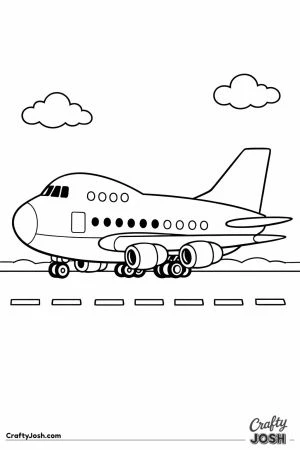 Jumbo jet rolling runway preschool
