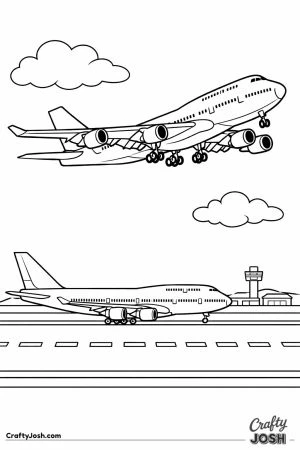Jumbo jet runway departure scene