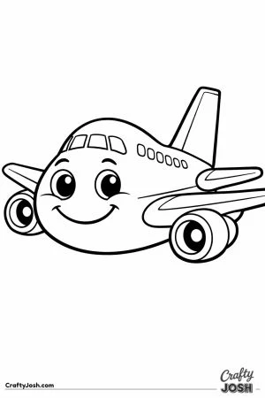 Jumbo jet smiley face cartoon