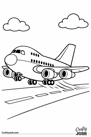 Jumbo jet takeoff runway preschool