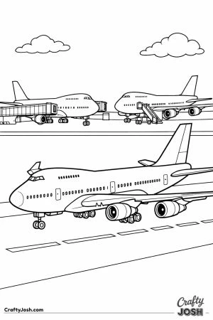 Jumbo jet taxiing past others
