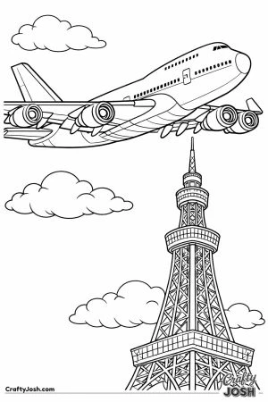 Jumbo jet tower landmark detailed