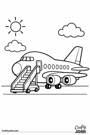 Jumbo jet with boarding stairs preschool