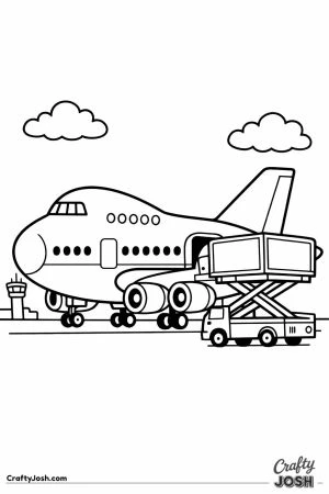 Jumbo jet with catering truck preschool