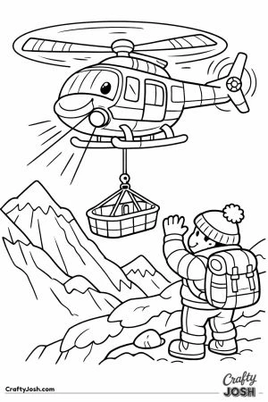 Mountain rescue helicopter stranded hiker