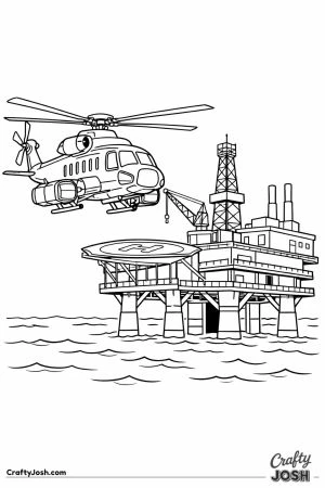 Offshore supply helicopter oil rig