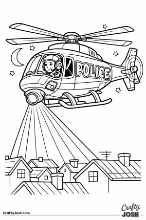 Police helicopter searchlight night patrol