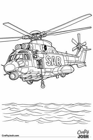 Search and rescue helicopter winch detail