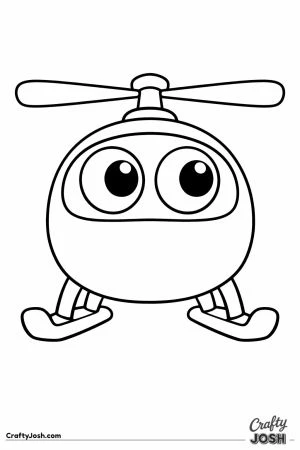 Simple cartoon helicopter front view