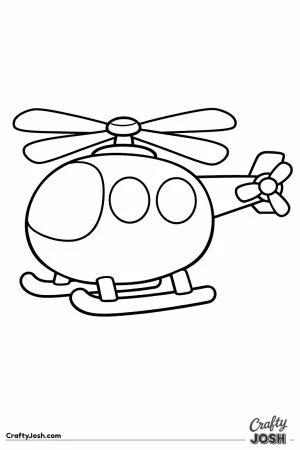 Simple cartoon helicopter side view