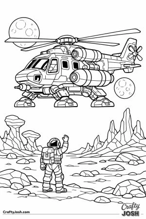 Space rescue helicopter alien planet