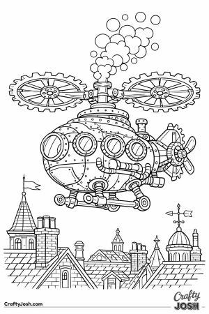 Steampunk helicopter brass rotors