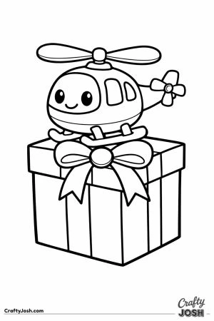 Toy helicopter as gift present