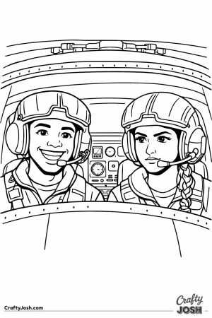 Two pilots in helicopter cockpit