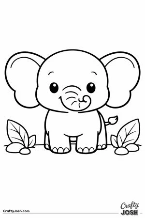 Baby elephant front facing big ears