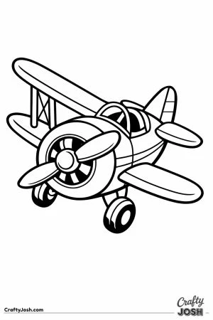 Biplane tilting and banking toward the viewer
