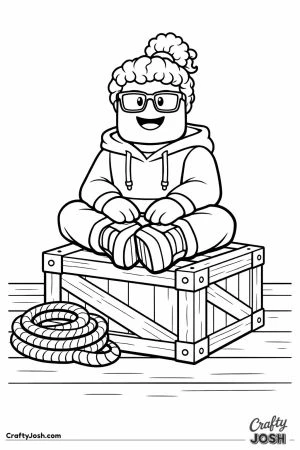 Blox fruits avatar sitting on crate