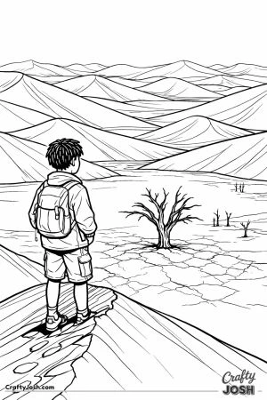 Boy at top of sossusvlei dune namibia