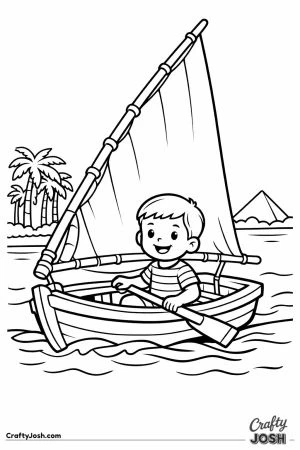 Boy sailing felucca on the nile