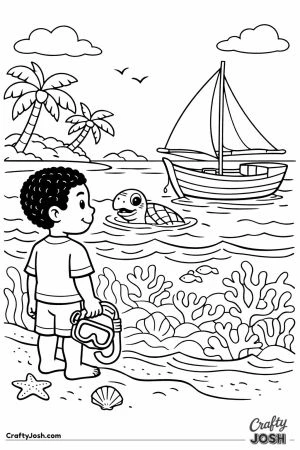 Boy with snorkel at mozambique coral reef