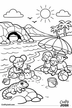 Canary islands volcanic beach child sandcastle