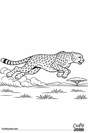 Cheetah sprinting across kenyan savanna